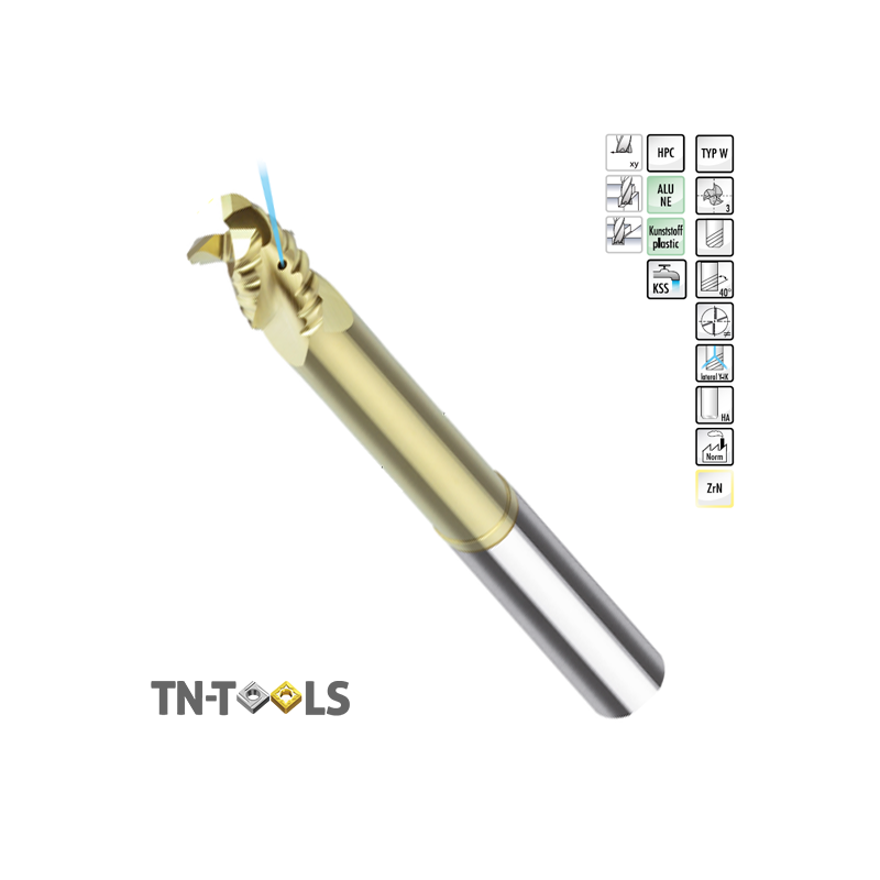 Roughing Carbide End Mill 3 Cuts Low Neck Cooled Roughing Carbide End Mill 3 Cuts Low Neck Cooled