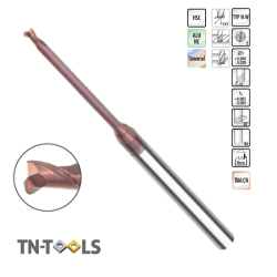 Miniature Carbide Milling Cutter 2 Cuts Torica Helix 30º