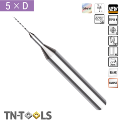 Micro Broca Metal Duro 5 x D de 2 Cortes