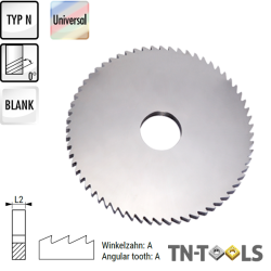 Solid carbide slitting saw with fine teeth