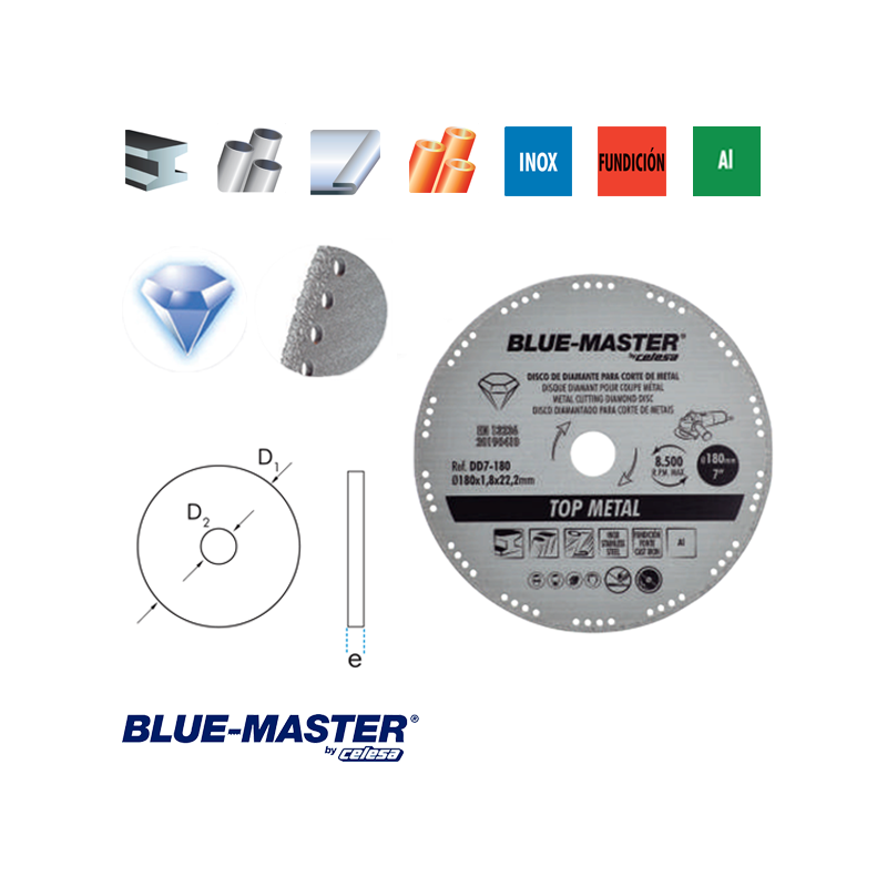 Disco de Corte de Diamante Soldado Blue-Master para Todo Tipo de Metales