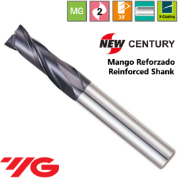 YG1-NEW CENTURY Fresa Metal Duro 2 Cortes Recubrimiento X-Coating