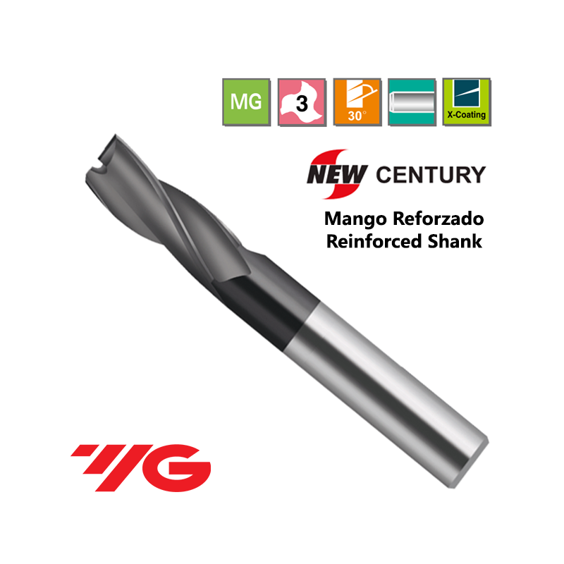 YG1-NEW CENTURY Fresa Metal Duro 3 Cortes Recubrimiento X-Coating