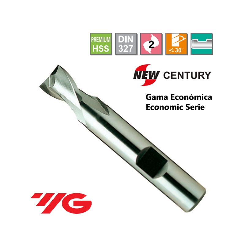 YG1-New Century Gama Economica Fresa Premium HSS 2 Cortes