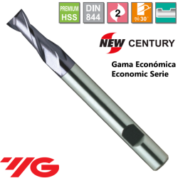 YG1-New Century Gama Economica Fresa Larga Premium HSS 2 CortesRecubrimiento X-Coating