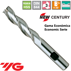 YG1-New Century Gama Economica Fresa Premium HSS 3 Cortes Larga  