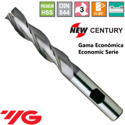 YG1-New Century Gama Economica Fresa Premium HSS 3 Cortes Larga Recubrimiento X-Coating 