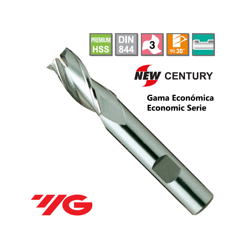 YG1-New Century Gama Economica Fresa Premium HSS 3 Cortes