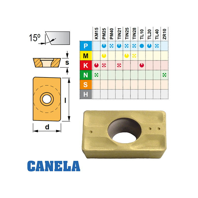 Canela ADMT 150308 Placa de Fresar Canela ADMT 150308 Placa de Fresar