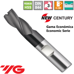 YG1-New Century Gama Economica Fresa Premium HSS 3 Cortes Recubrimiento TiAlN