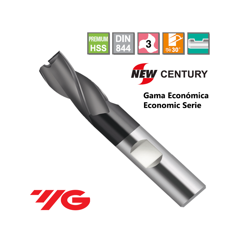 YG1-New Century Gama Economica Fresa Premium HSS 3 Cortes Recubrimiento TiAlN YG1-New Century Gama Economica Fresa Premium HSS 3 Cortes Recubrimiento TiAlN