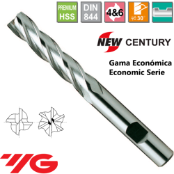 YG1-New Century Gama Economica Fresa Premium HSS 4 Cortes Larga