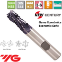 New Century Gama Economica Fresa Premium HSS desbaste Grueso Z3-6 Recubrimiento TiAIN