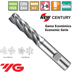YG1-New Century Gama Economica Fresa  Larga Premium HSS desbaste Fino Z3-6 Recubrimiento TiAIN 