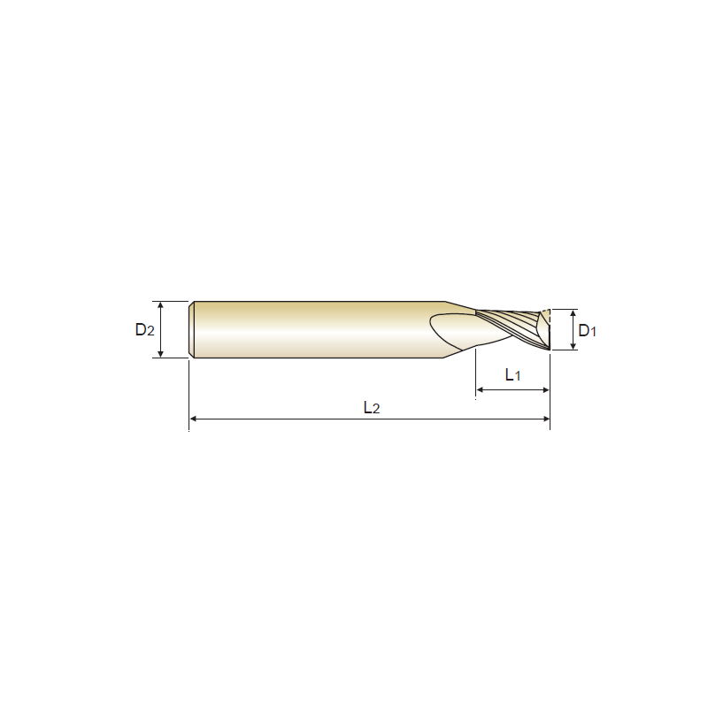 YG1 Fresa Metal Duro 1 Corte Aluminio
