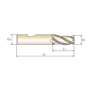 YG1 Fresa Metal Duro 3 Cortes desbaste Grueso Aluminio