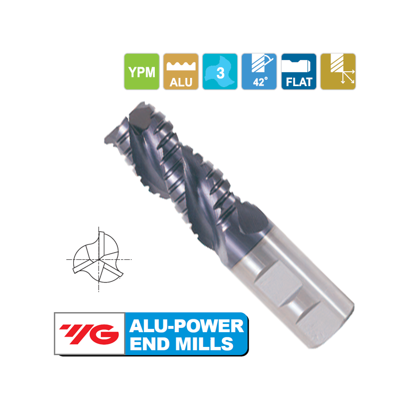 YG1- Fresa EP923 Premium HSS-PM desbaste Grueso Z3 Recubrimiento TiAIN YG1- Fresa EP923 Premium HSS-PM desbaste Grueso Z3 Recubrimiento TiAIN
