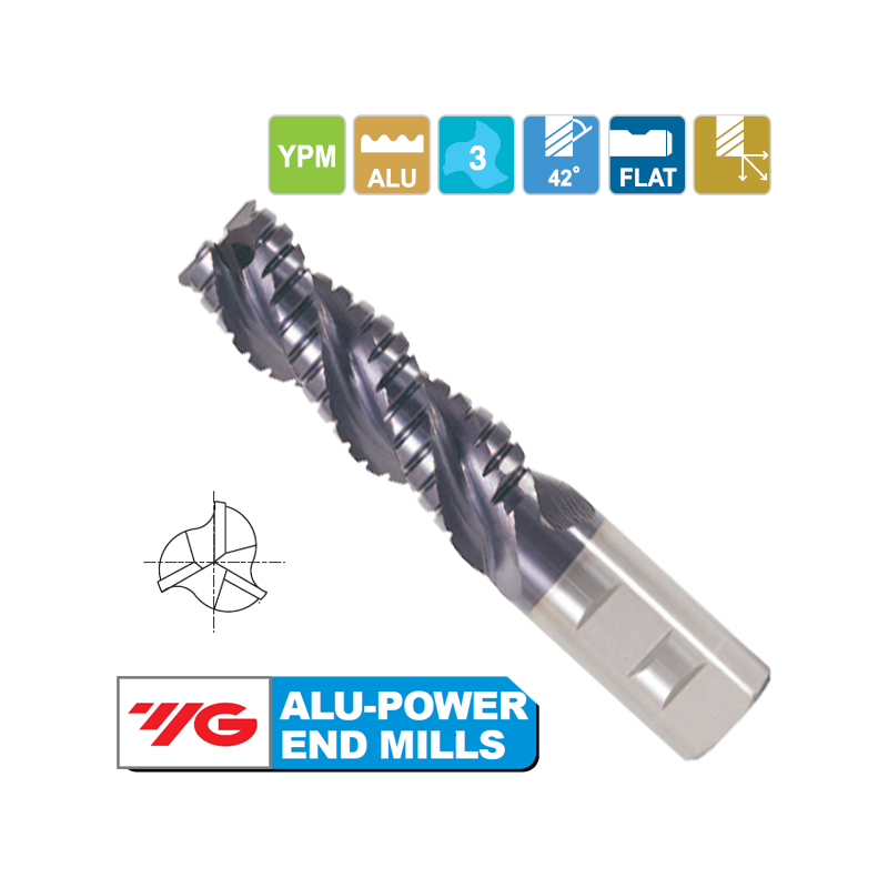 YG1- Fresa EP925 Premium HSS-PM desbaste Grueso Z3 Recubrimiento TiAIN YG1- Fresa EP925 Premium HSS-PM desbaste Grueso Z3 Recubrimiento TiAIN