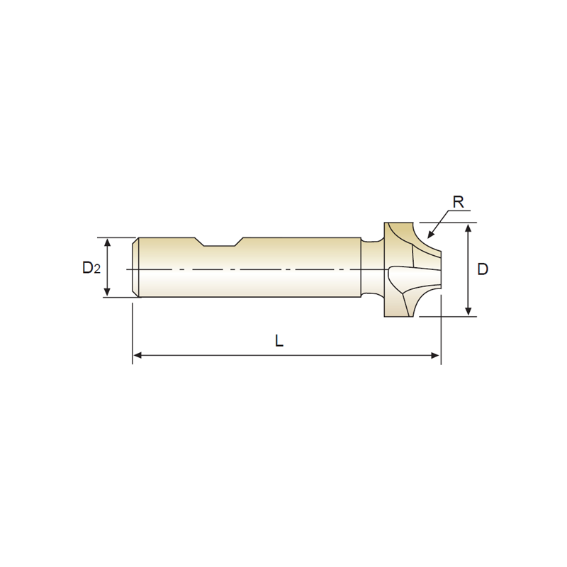 YG1-Fresas 1/4 Circulo Concavo Z4 HSSCo8 