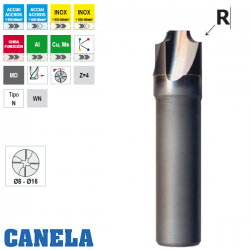 Canela Solid carbide quarter round end mills