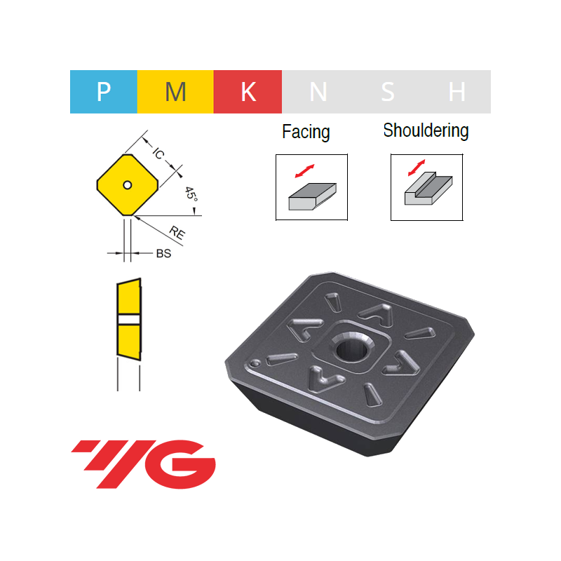 YG1 SEKN1203AFTN-YG602 Placa de Fresar