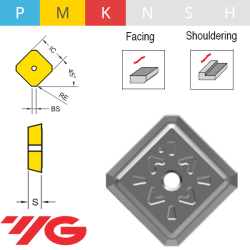 YG1 SEKR1203AFTN-YG602 Placa de Fresar