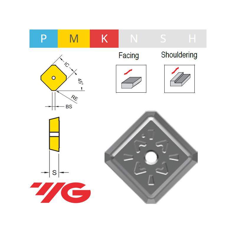 YG1 SEKR1203AFTN-YG602 Placa de Fresar