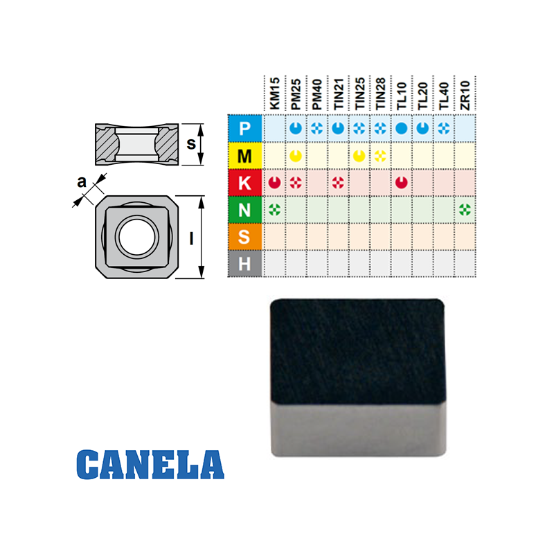 Canela SNUN 120408E Placa de Fresar Canela SNUN 120408E Placa de Fresar