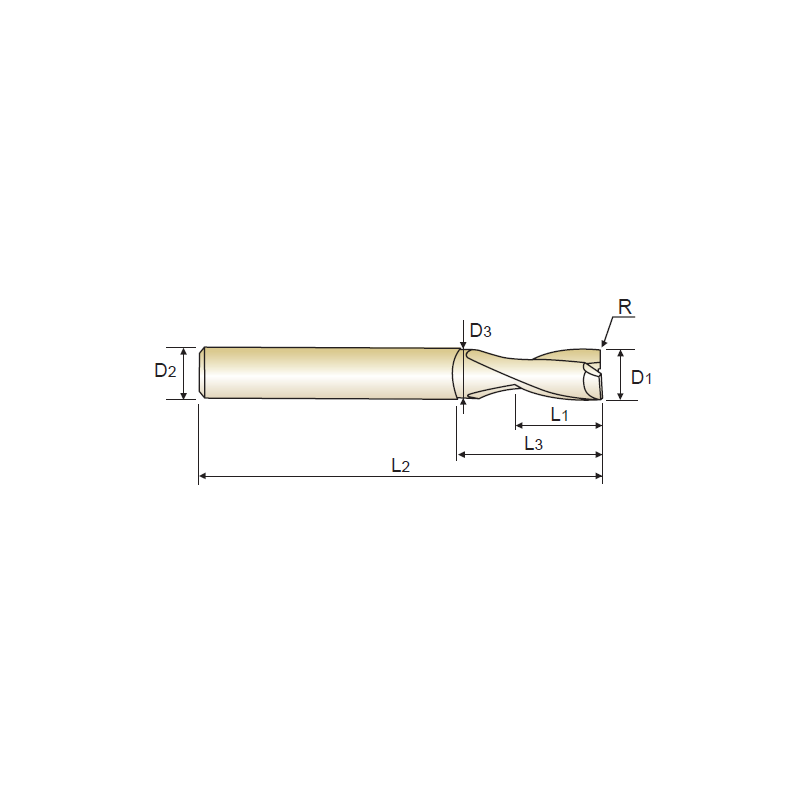 YG1 Fresa Metal Duro 2 Cortes Aluminio