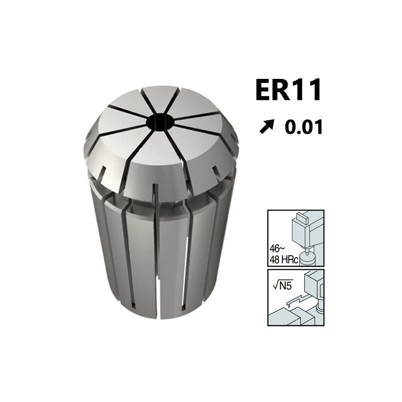 Pinzas de Sujección tipo ER11 Ultra Precision 0,01, con capacidad 1mm