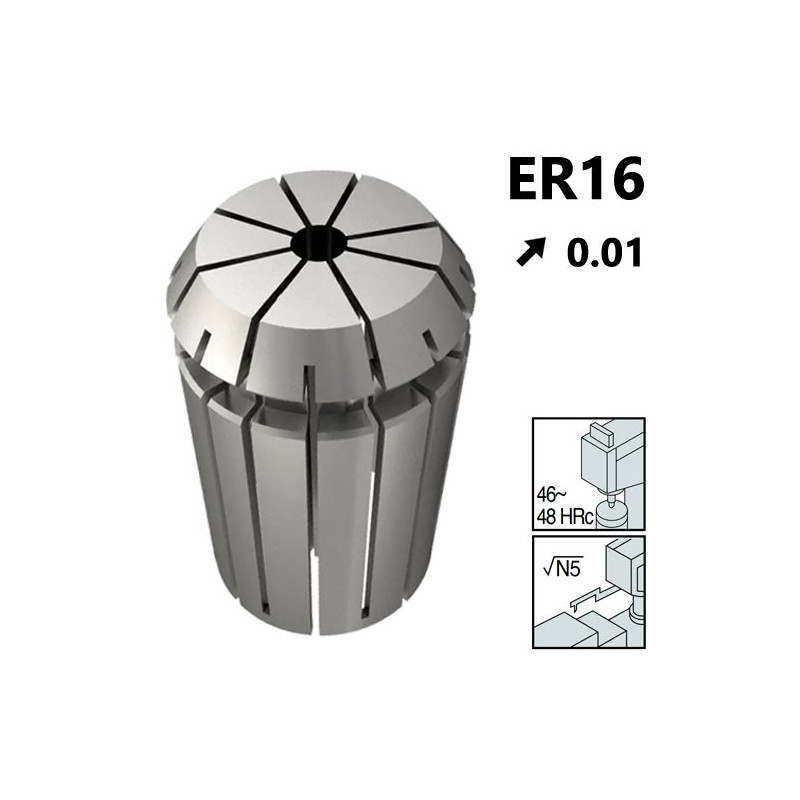 Pinzas de Sujección tipo ER16 Ultra Precision 0,01, con capacidad 1mm Pinzas de Sujección tipo ER16 Ultra Precision 0,01, con capacidad 1mm