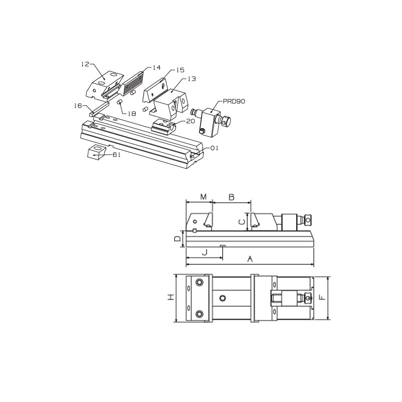 Descending Guides Machine Vice Serie PRD PRODUCTION 