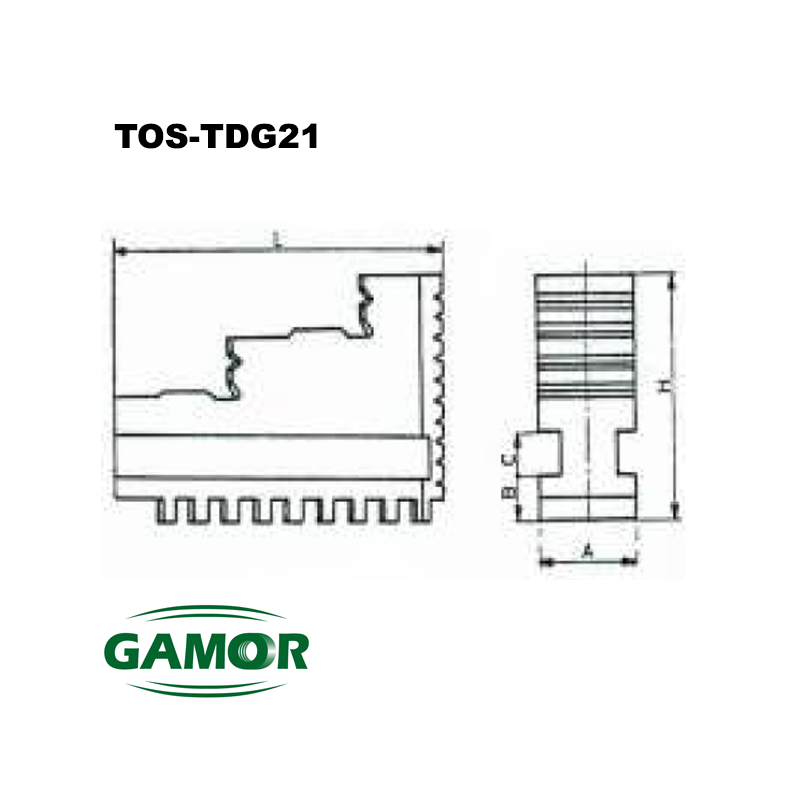 Hard Jaws Universal Turning Chuck Adaptable TOS - TDG 21 Hard Jaws Universal Turning Chuck Adaptable TOS - TDG 21