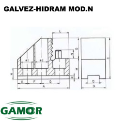 Mâchoires dures pour mandrins de puissance GALVEZ - HIDRAM MOD.N