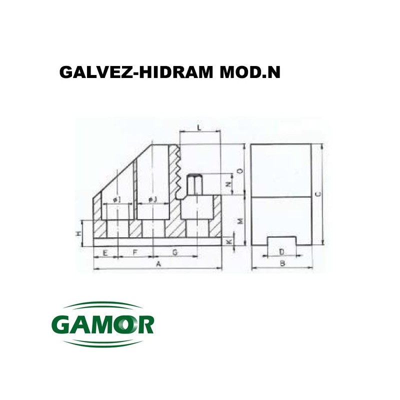 Hard jaws for power chucks GALVEZ - HIDRAM MOD.N
