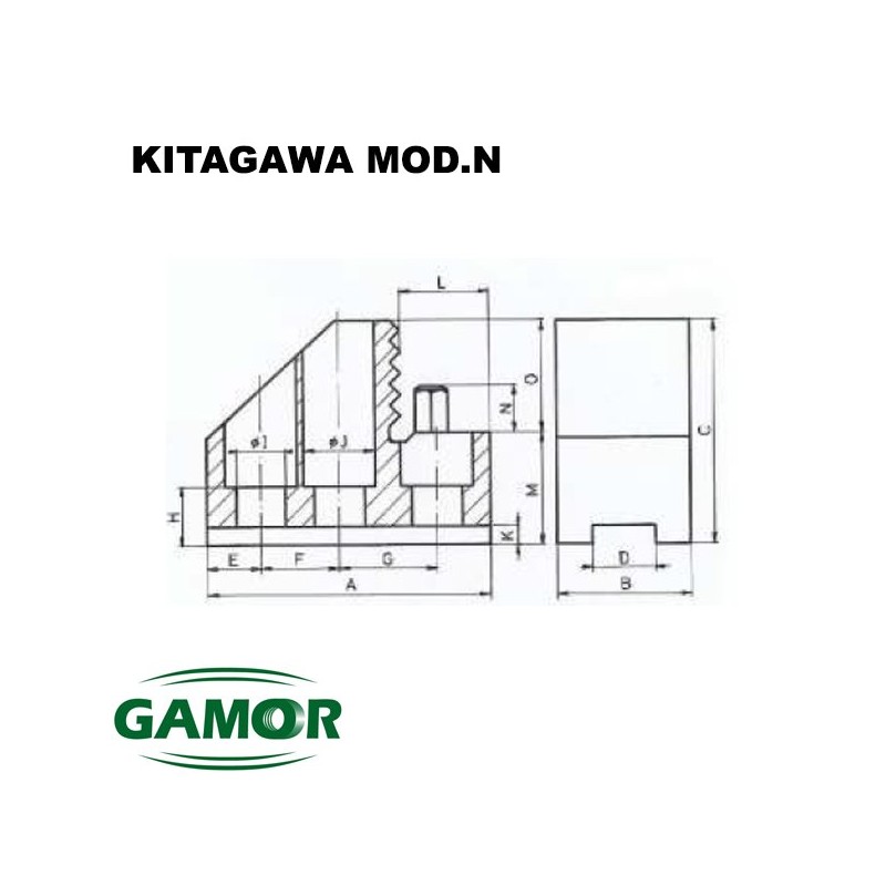 Hard jaws for power chucks KITAGAWA MOD.N Hard jaws for power chucks KITAGAWA MOD.N