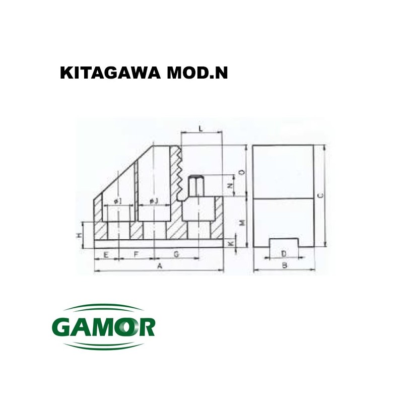 Hard jaws for power chucks KITAGAWA MOD.N