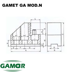 Mâchoires dures pour mandrins de puissance GAMET GA	 MOD. N