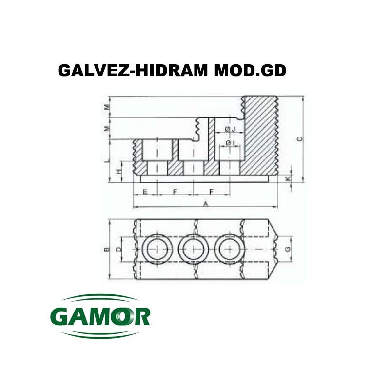 Hard jaws for power chucks GALVEZ - HIDRAM MOD. GD