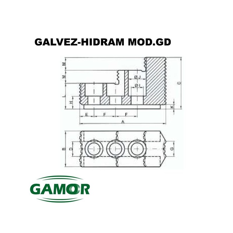 Mâchoires dures pour mandrins de puissance GALVEZ - HIDRAM MOD. GD