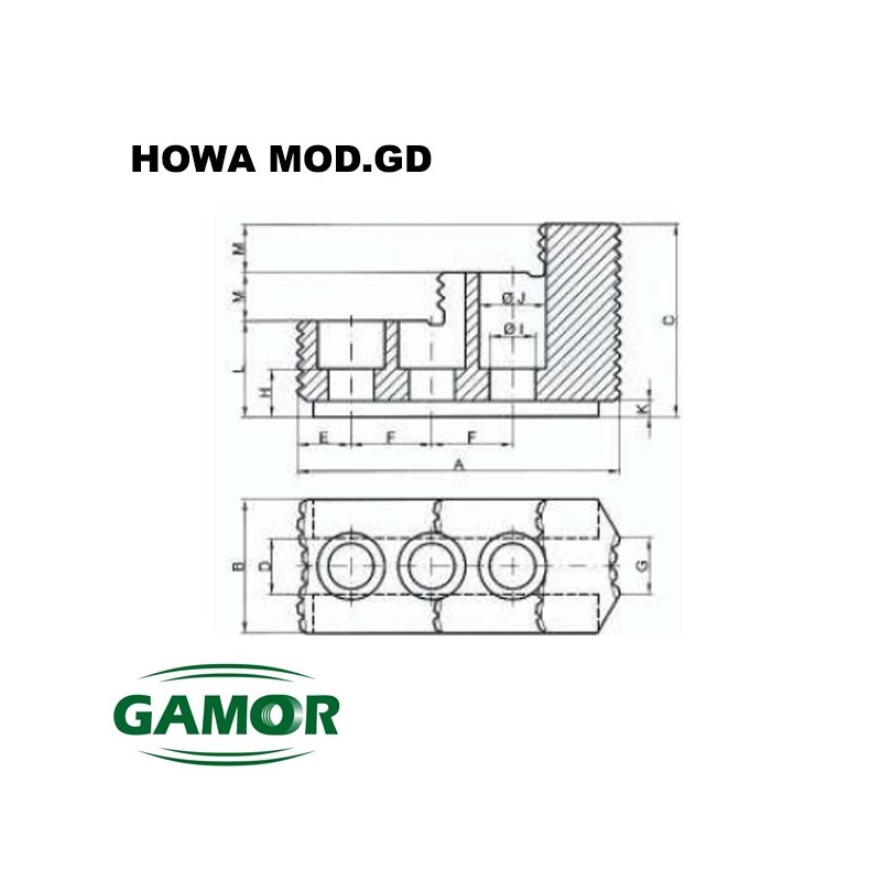 Hard jaws for power chucks KITAGAWA 	MOD. GD