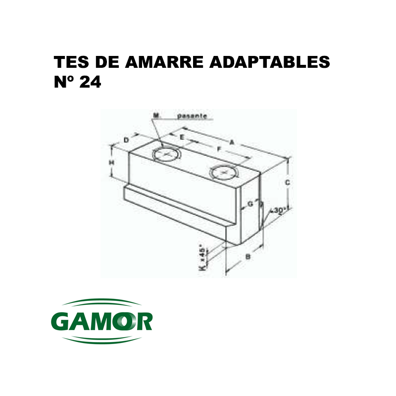 Tes de amarre adapables a platos neumáticos e hiráulicos N° 24 / N° 25