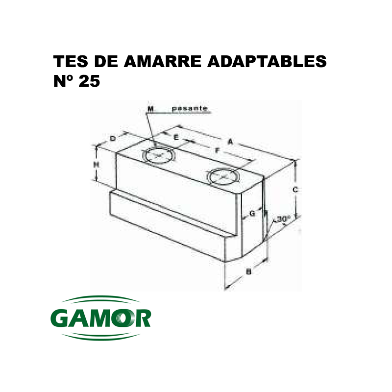 Tes de amarre adapables a platos neumáticos e hiráulicos N° 24 / N° 25