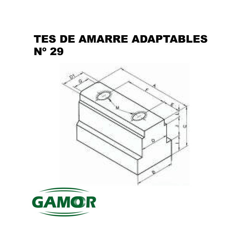 Tes de amarre adapables a platos neumáticos e hiráulicos N° 28 / N° 29