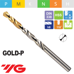 Broca Jobber YG-1 Serie D1GP165 Gold-P HSS