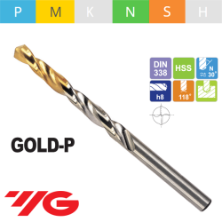 Broca Jobber YG-1 Serie D1GP125 Gold-P HSS Económica