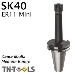 Cono Portapinza DIN69871 SK40 para sujección pinza ER11 Mini Gama Media