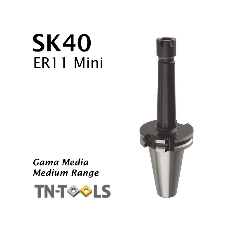 Cono Portapinza DIN69871 SK40 para sujección pinza ER11 Mini Gama Media Cono Portapinza DIN69871 SK40 para sujección pinza ER11 Mini Gama Media