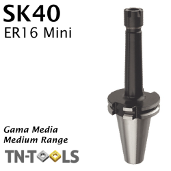Cono Portapinza DIN69871 SK40 para sujección pinza ER16 Mini Gama Media