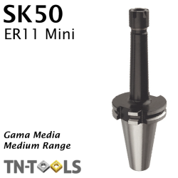 Cono Portapinza DIN69871 SK50 para sujección pinza ER11 Mini Gama Media